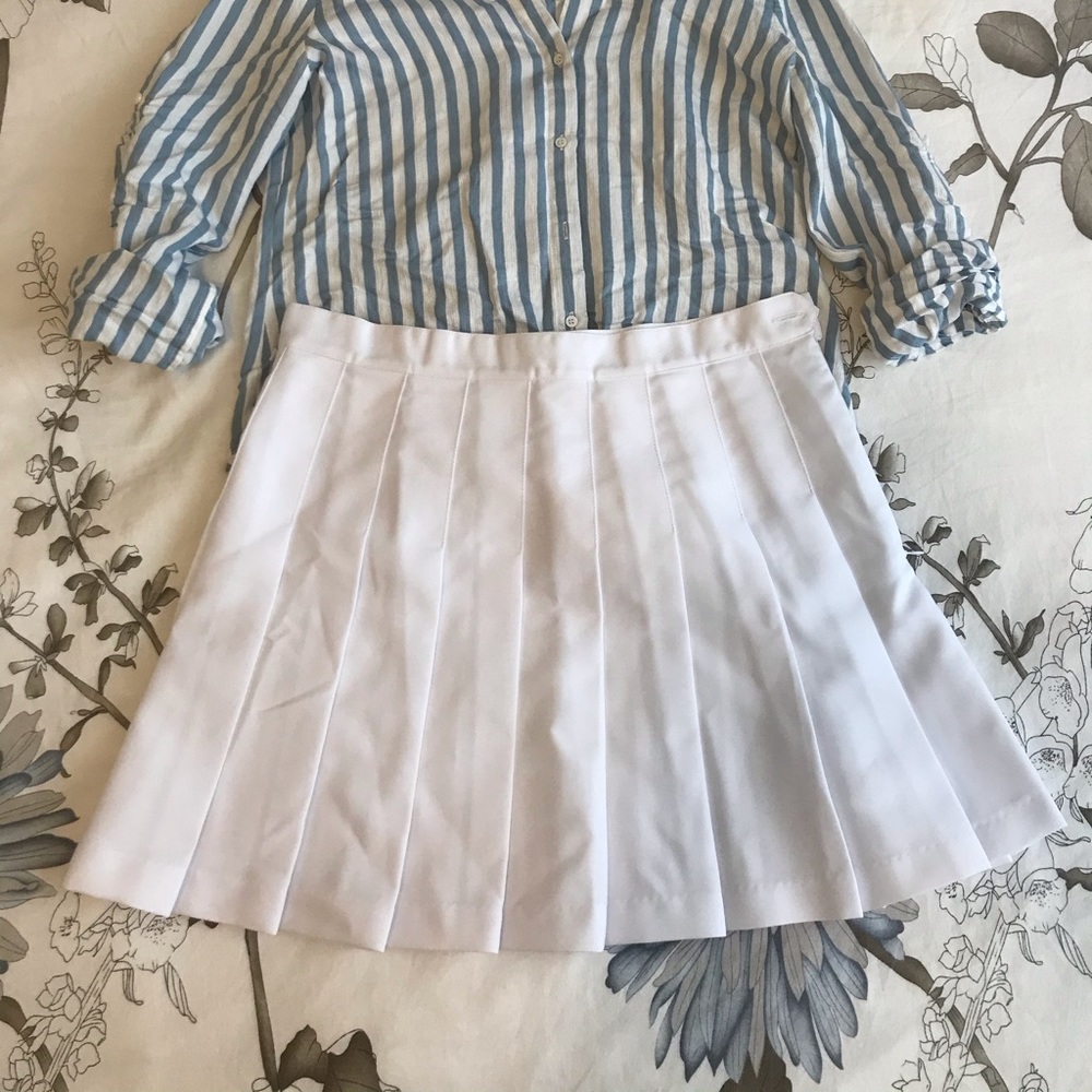 American Apparel  |  White Gabardine Tennis Skirt